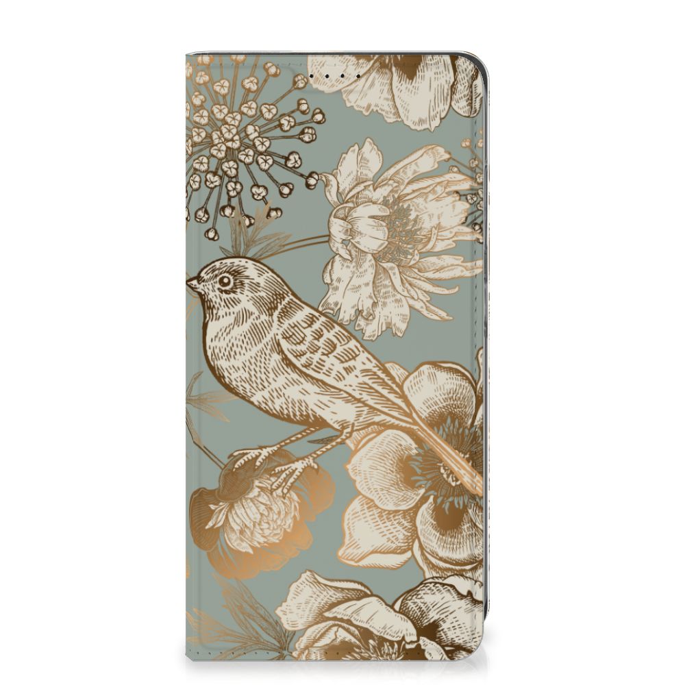 Samsung Galaxy A05s Smart Cover Vintage Bird Flowers voorzijde