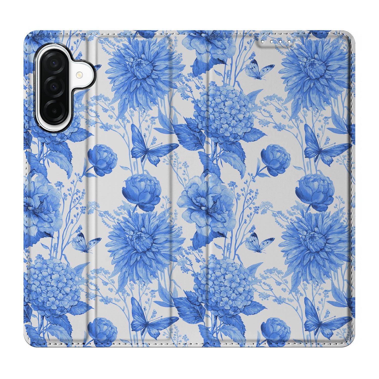 Samsung Galaxy A26 Smart Cover Flowers Blue bloemen design achterkant