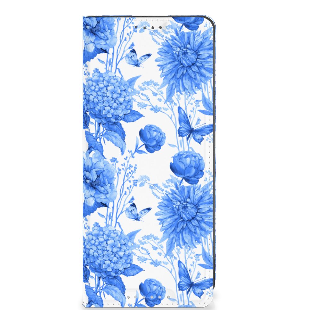 Sony Xperia 5 V Smart Cover Flowers Blue voorkant