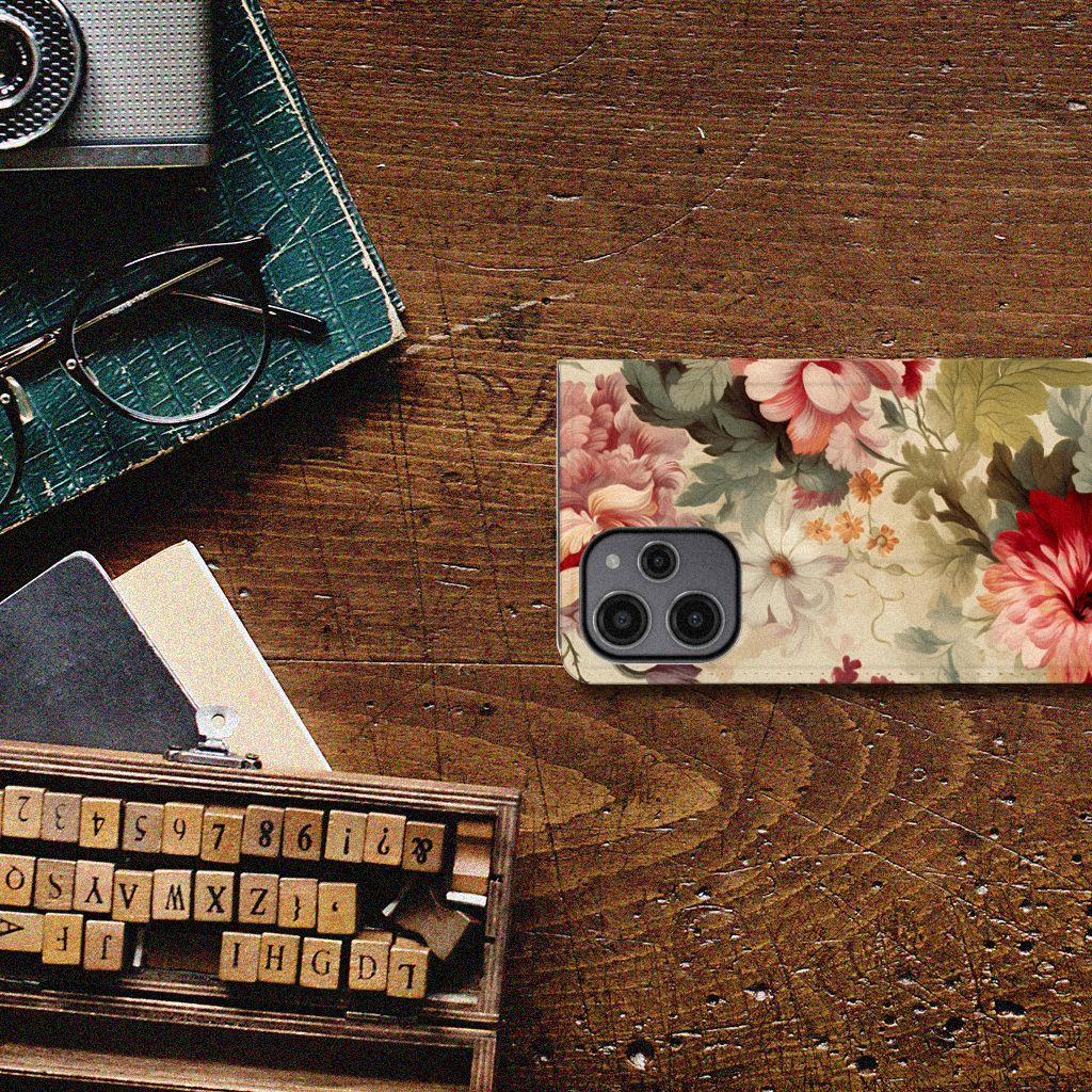Smart Cover voor Xiaomi Redmi 12 4G Bloemen met romantische bloemenprint, perfect als cadeau voor een vrouw đ¸.