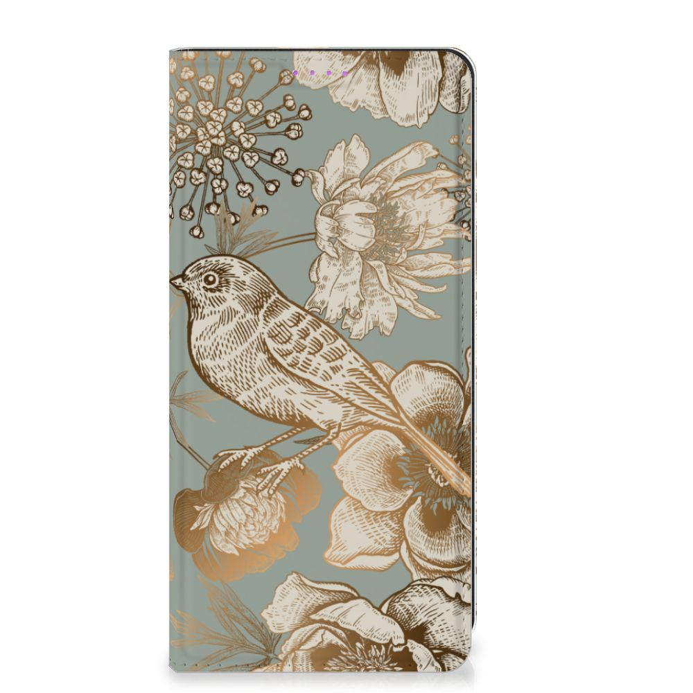 Xiaomi Redmi Note 13 Pro Plus Smart Cover Vintage Bird Flowers voorzijde