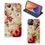 Smart Cover voor iPhone 12 | iPhone 12 Pro Bloemen met kleurrijke bloemenprint en plek voor pasje đ¸.