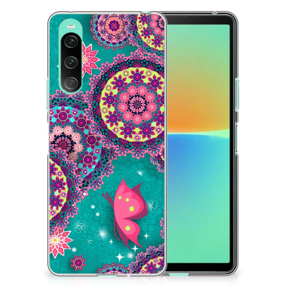 Sony Xperia 10 V Hoesje maken Cirkels en Vlinders design cirkels vlinders aanzicht