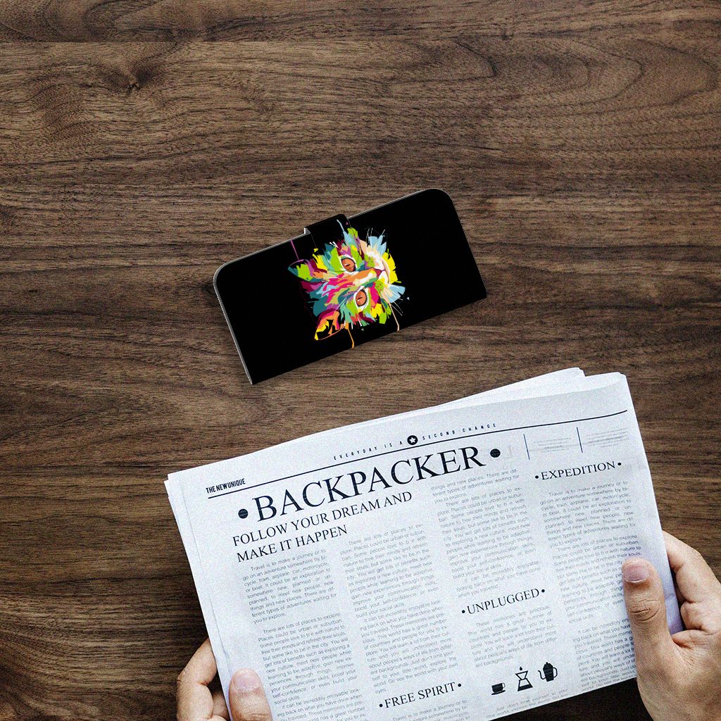 Sony Xperia 10 V Leuk Hoesje Cat Color kleurrijk ontwerp bovenaanzicht