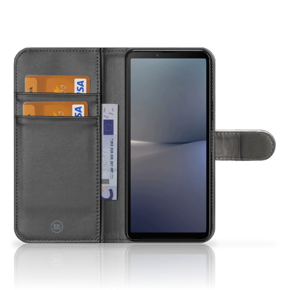 Sony Xperia 10 V Telefoonhoesje met Pasjes Zwarte Kat, elegant design met ruimte voor pasjes.
