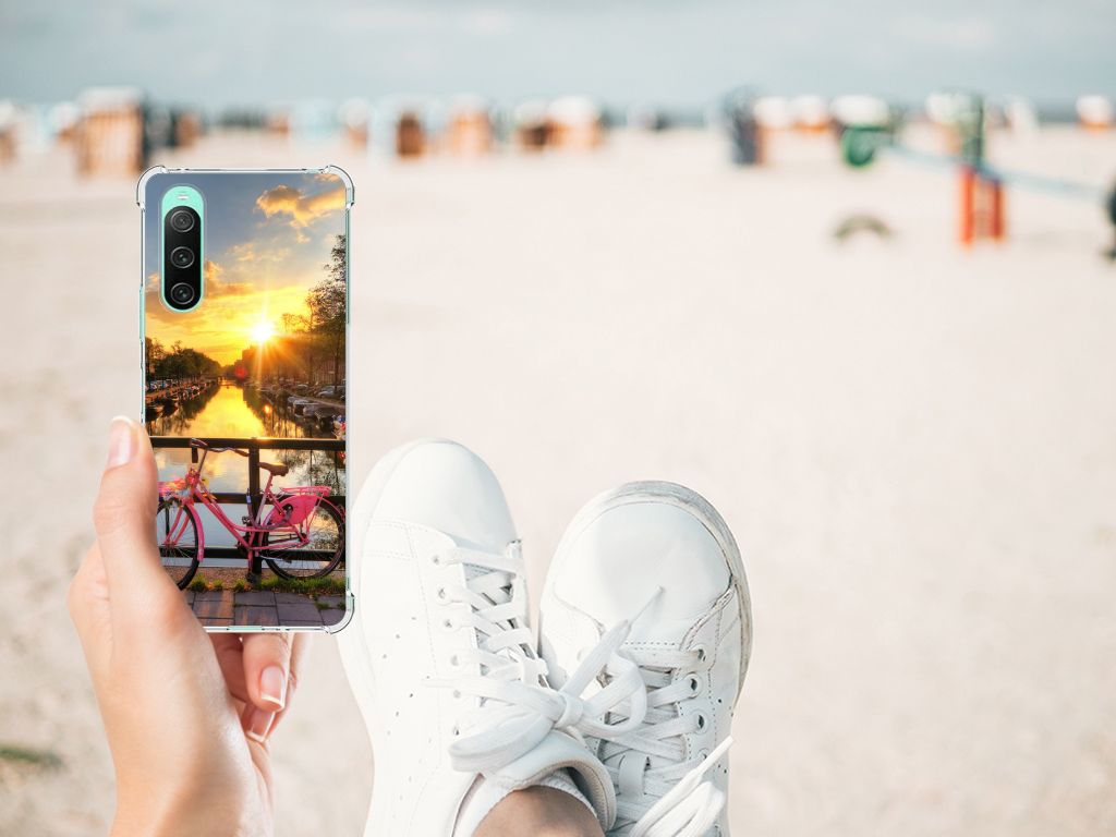 Sony Xperia 10 V Telefoonhoesje met valbescherming Amsterdamse Grachten B2C Telecom