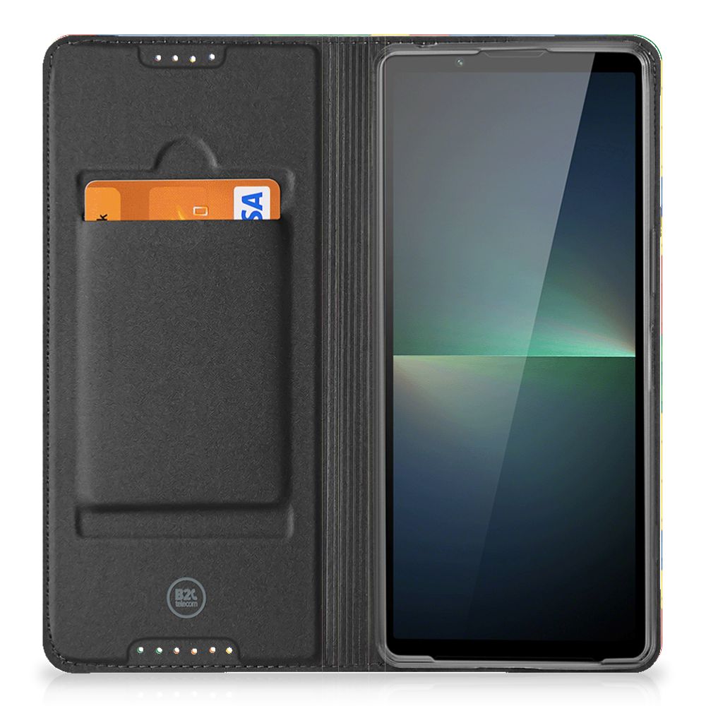 Sony Xperia 5 V Hoesje met Magneet Blokken design hoesje binnenzijde anzicht