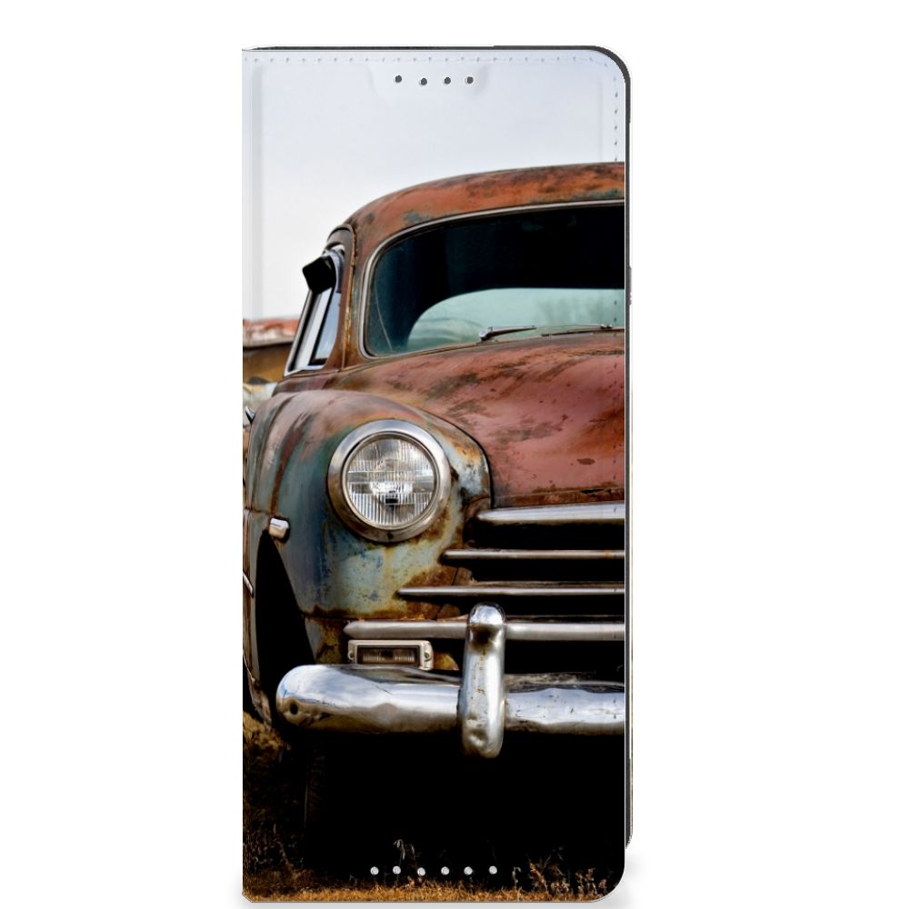 Sony Xperia 5 V Stand Case Vintage Auto met een retro vintage auto ontwerp. Perfect voor stijl en bescherming! 🚗