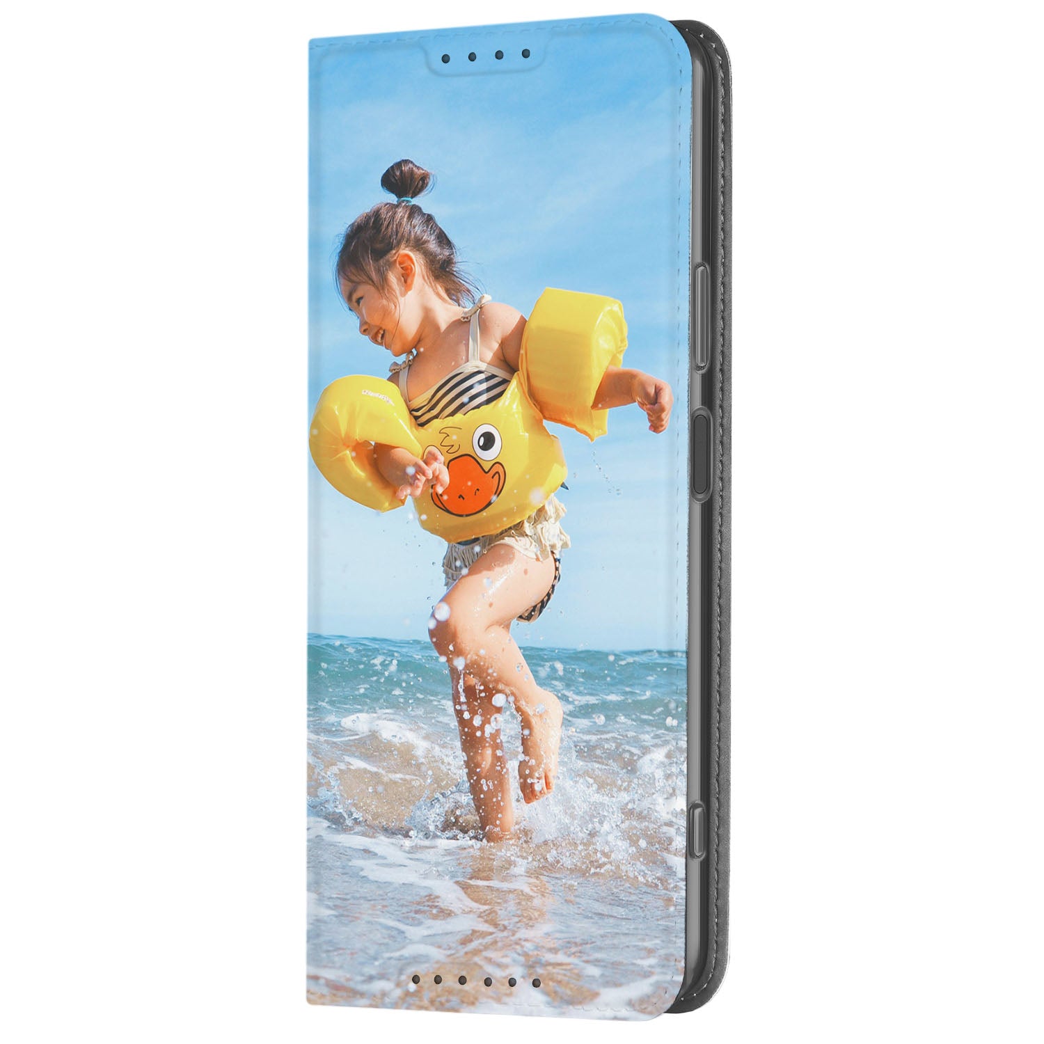 Sony Xperia 5 V Telefoonhoesje Maken met Foto van een meisje in een zwembad met een opblaasbare zwemband.