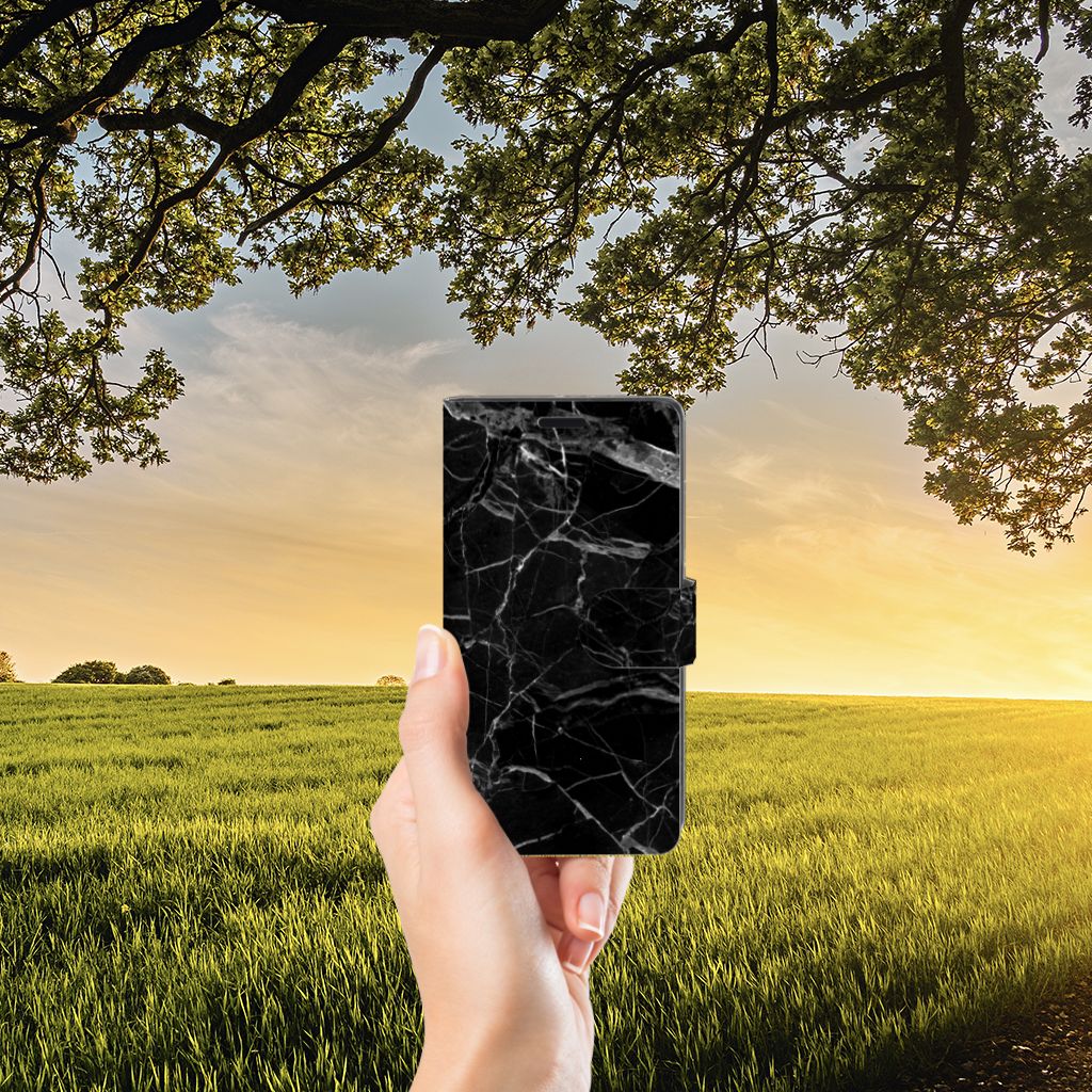 Sony Xperia XZ | Sony Xperia XZs Bookcase Marmer Zwart hand zonsopgang marmer design