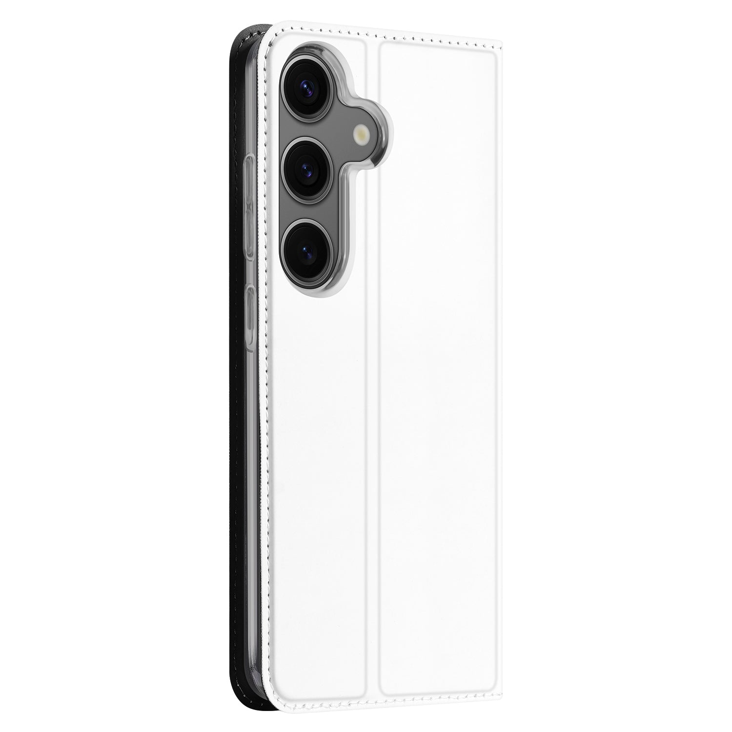 Samsung Galaxy S24FE Stand Case Hoesje Wit met Pashouder zijkant