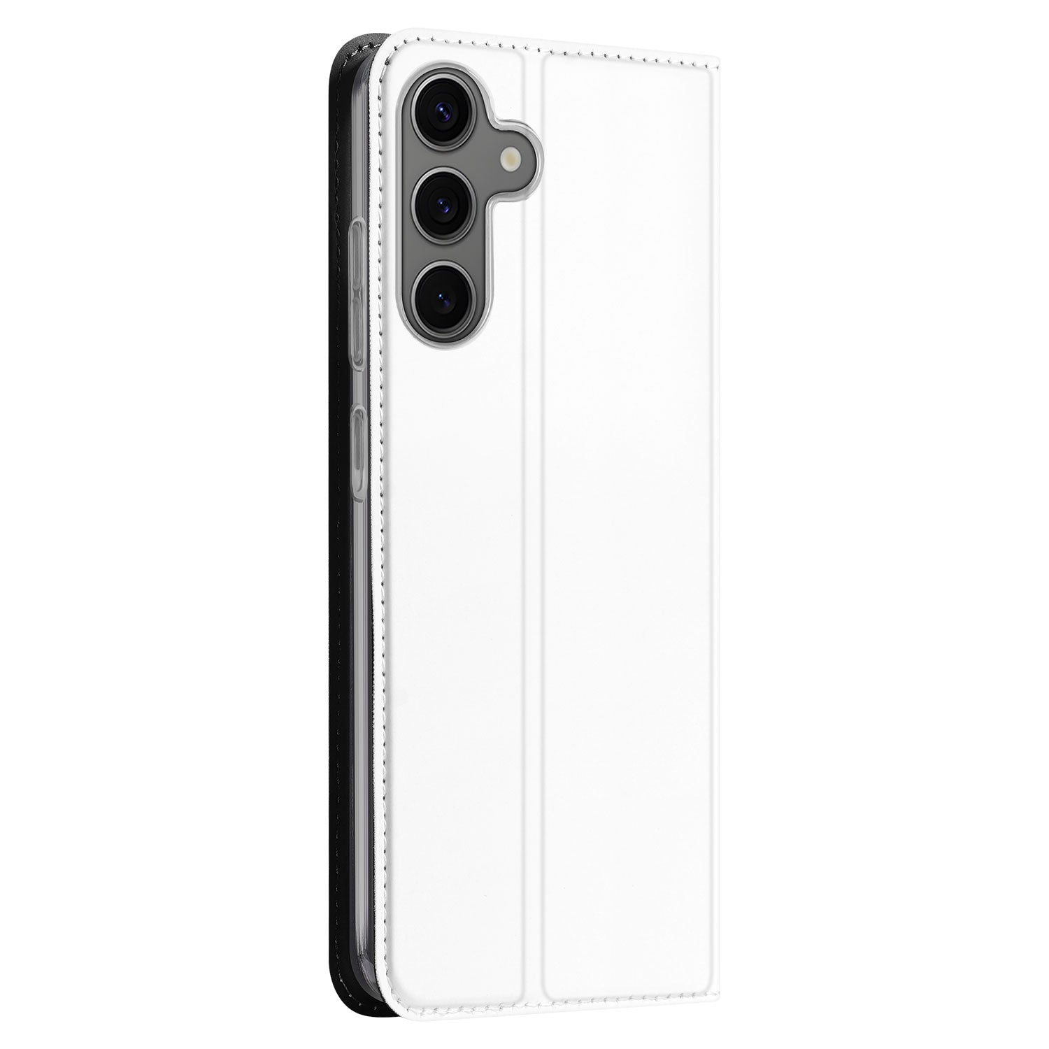 Samsung Galaxy S25 Stand Case Hoesje Wit Pashouder Zijkant