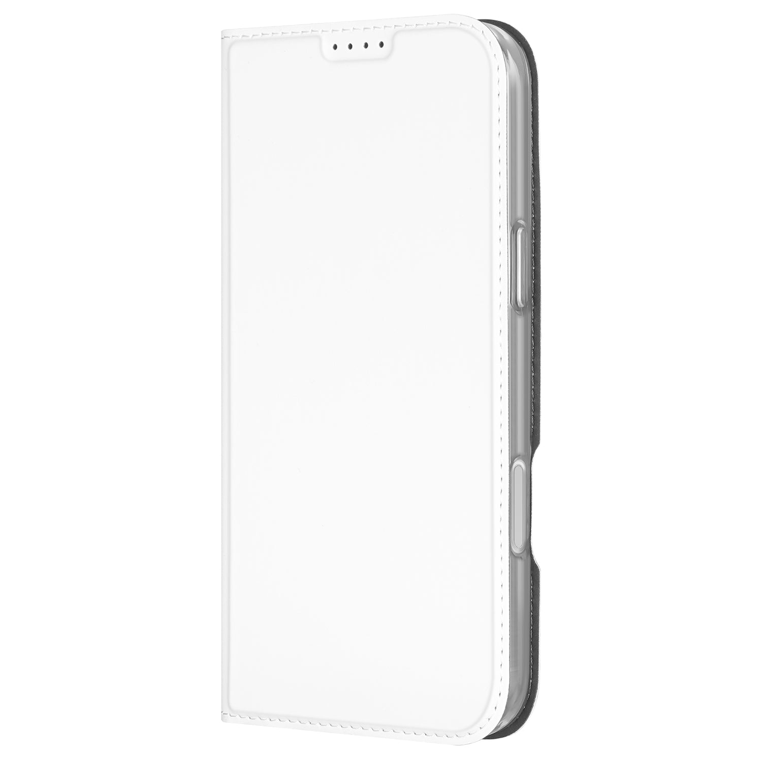 Stand Case Hoesje iPhone 16 Plus Wit met Pashouder case voorzijde