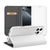 Stand Case Hoesje iPhone 16 Pro Max Wit met Pashouder design naam voorkant