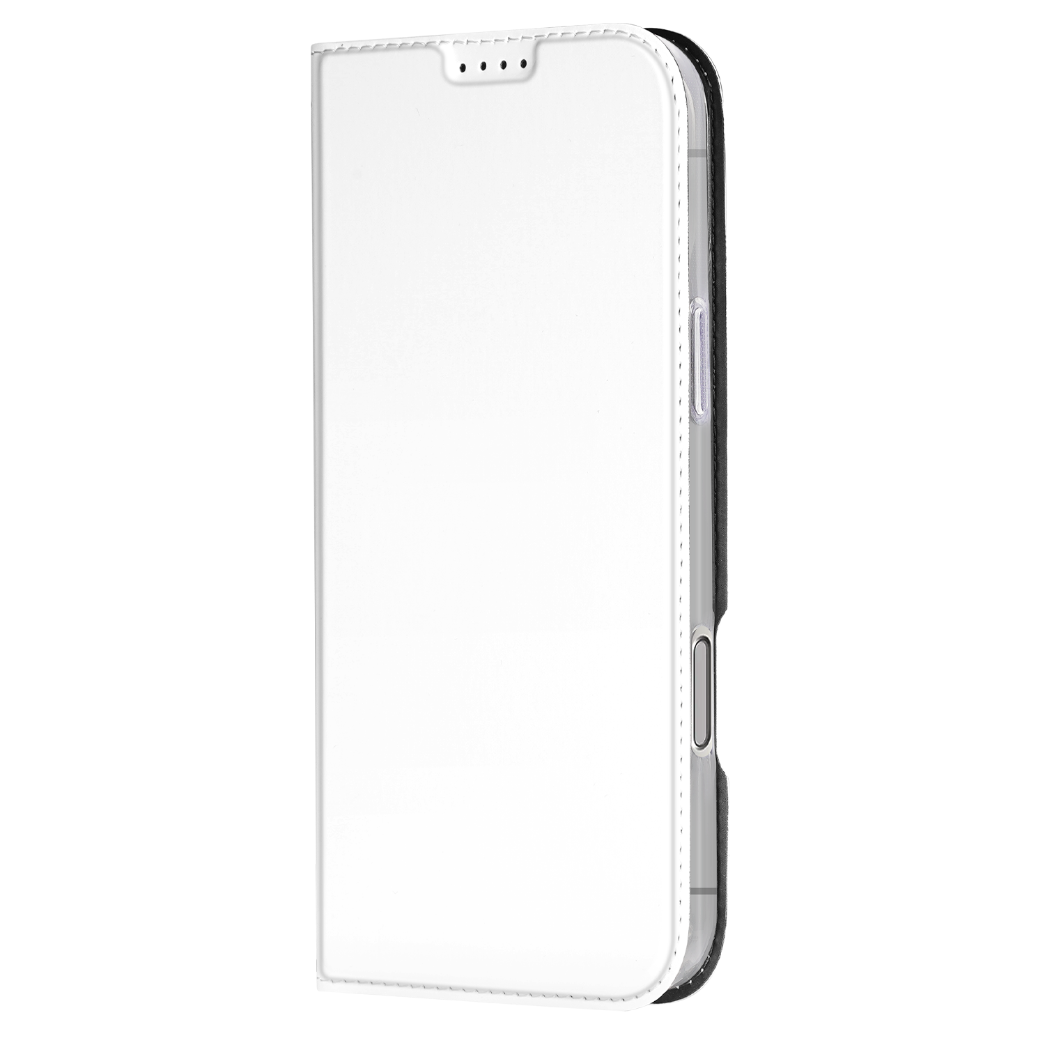 Stand Case Hoesje iPhone 16 Pro Wit met Pashouder voorzijde