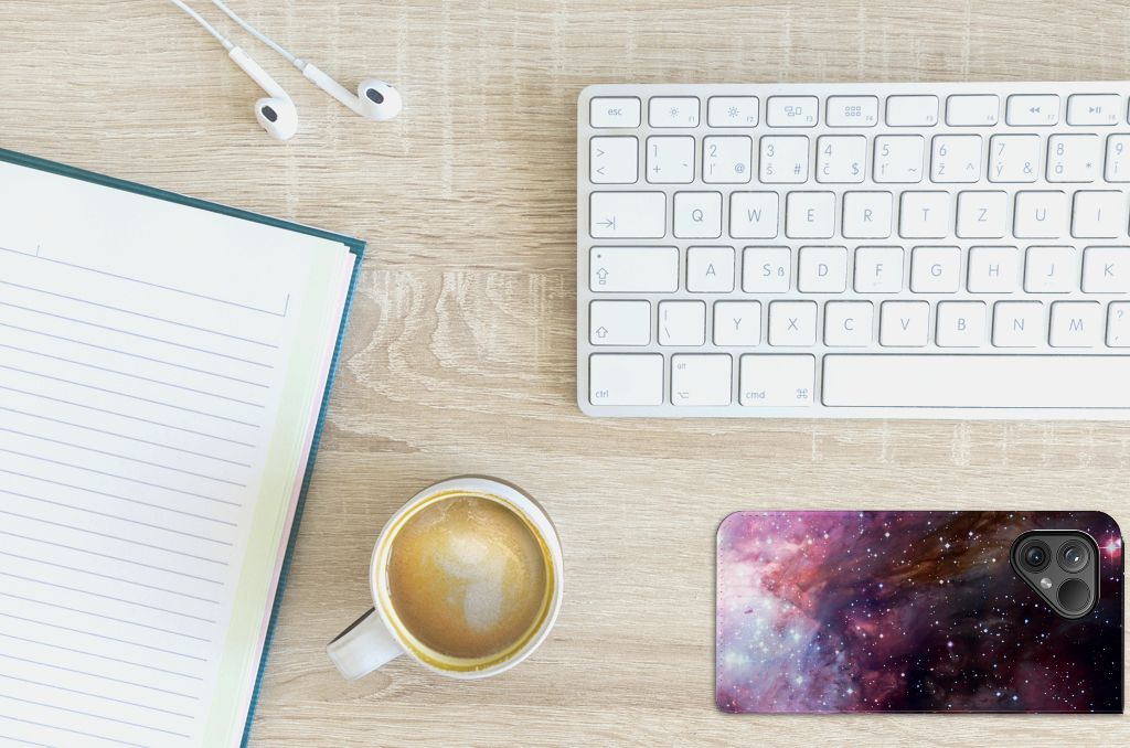 Fairphone 5 Stand Case Galaxy design telefoon cover galaxy aanzicht