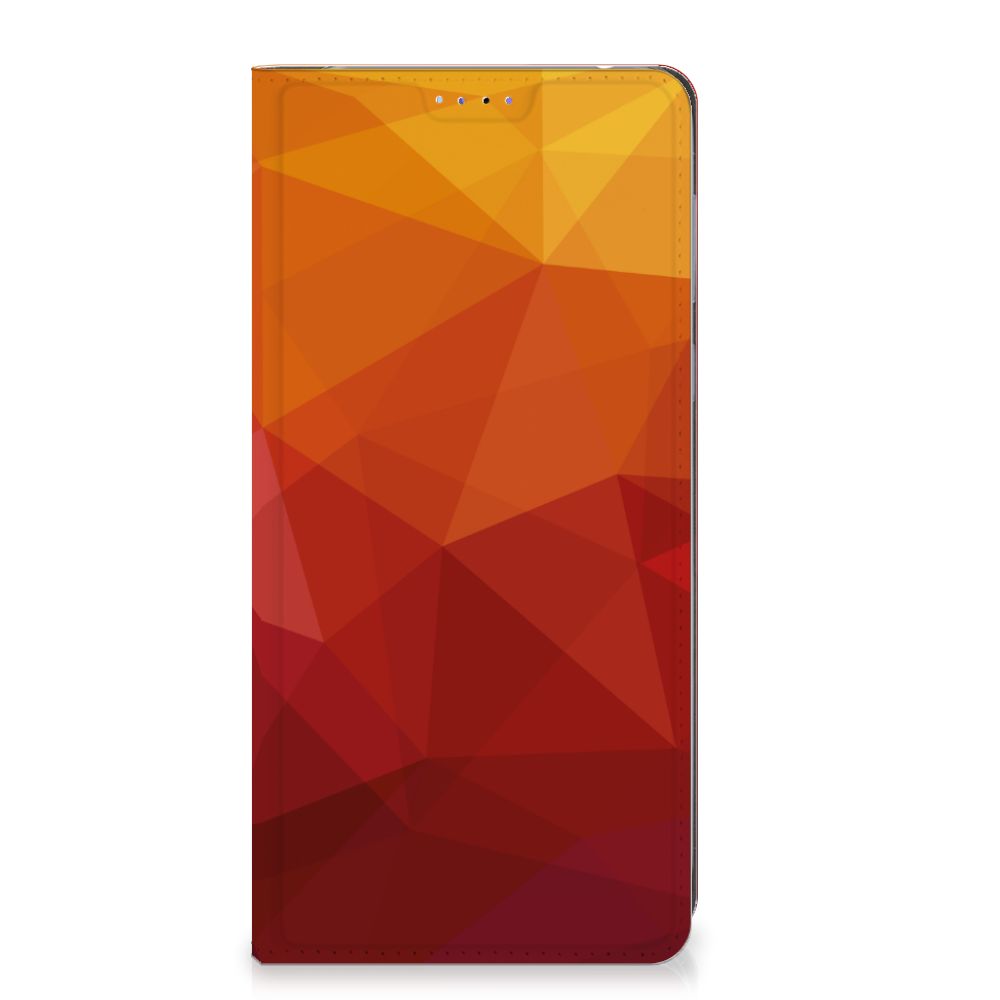 Motorola Edge 40 Stand Case Polygon Red abstract design voorkant