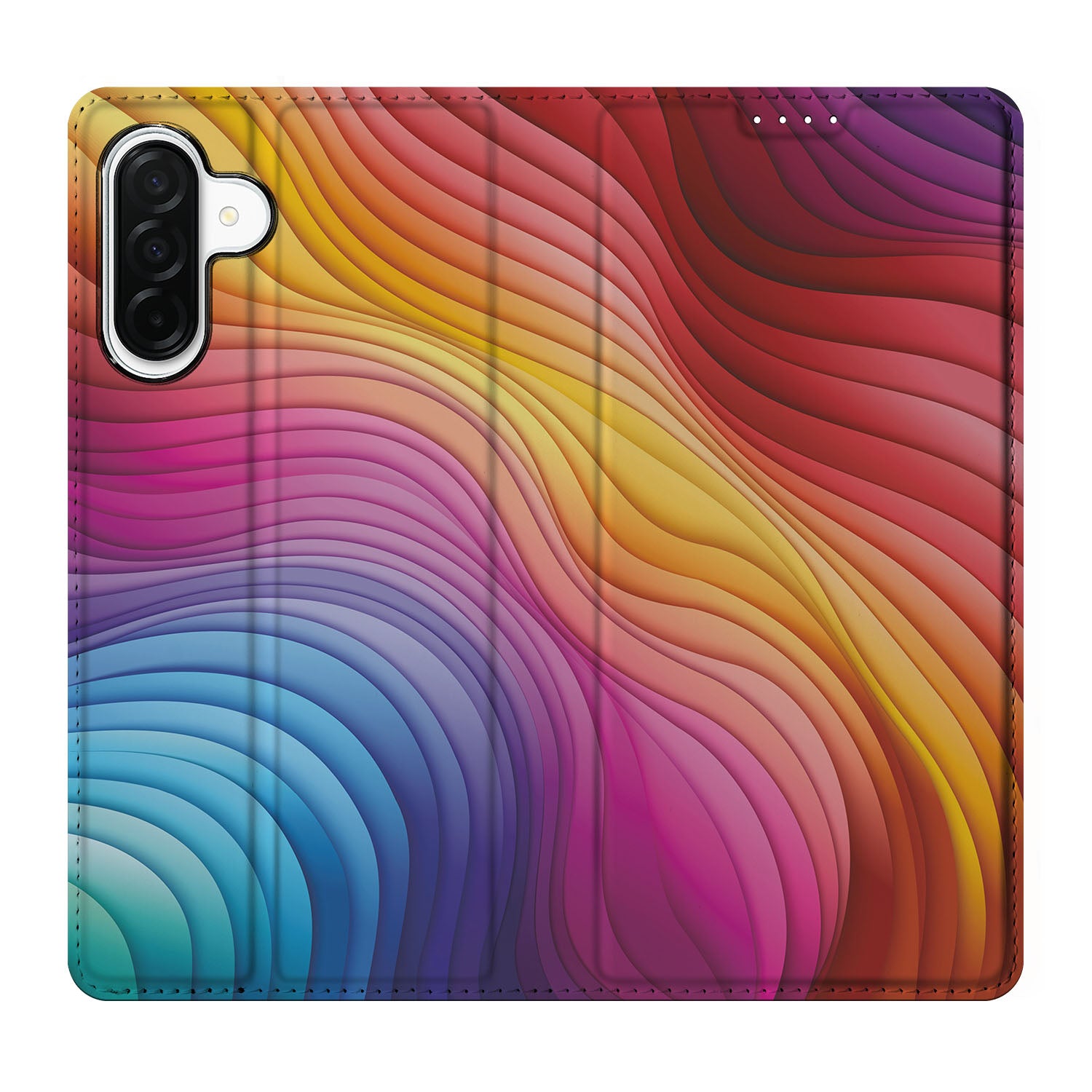 Samsung Galaxy A26 Stand Case Regenboog design kleurrijk aanzicht