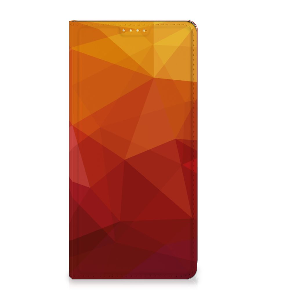 Stand Case voor Xiaomi Redmi Note 13 5G Polygon Red abstracte kleuren ontwerp voorkant