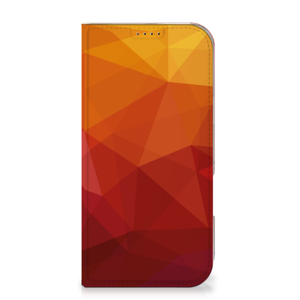 iPhone 16 Pro Max Stand Case Polygon Red voorkant abstract ontwerp