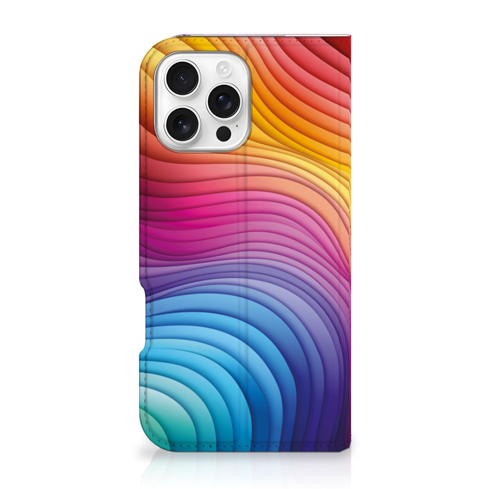 Apple iPhone 16 Pro Max Stand Case voor iPhone 16 Pro Max Regenboog voorkant