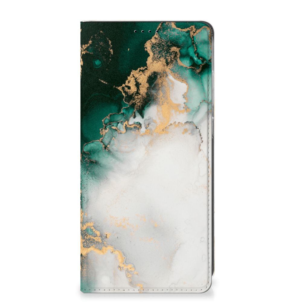 Samsung Galaxy S25 Plus Standcase Marmer Groen zijaanzicht