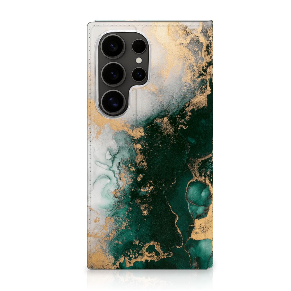 Samsung Galaxy S25 Ultra Standcase Marmer Groen voorkant