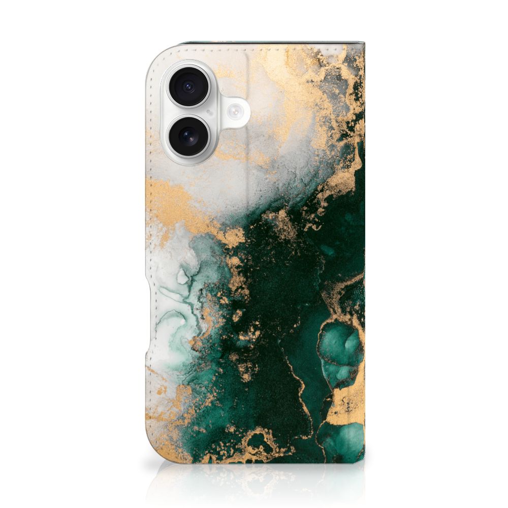Standcase voor iPhone 16 Marmer Groen design marmer groen aanzicht