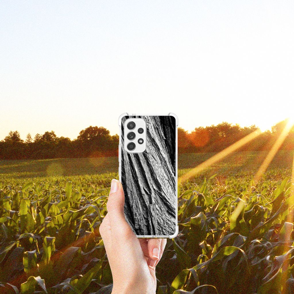 Samsung Galaxy A53 5G Stevig Telefoonhoesje Boomschors Grijs vooraanzicht