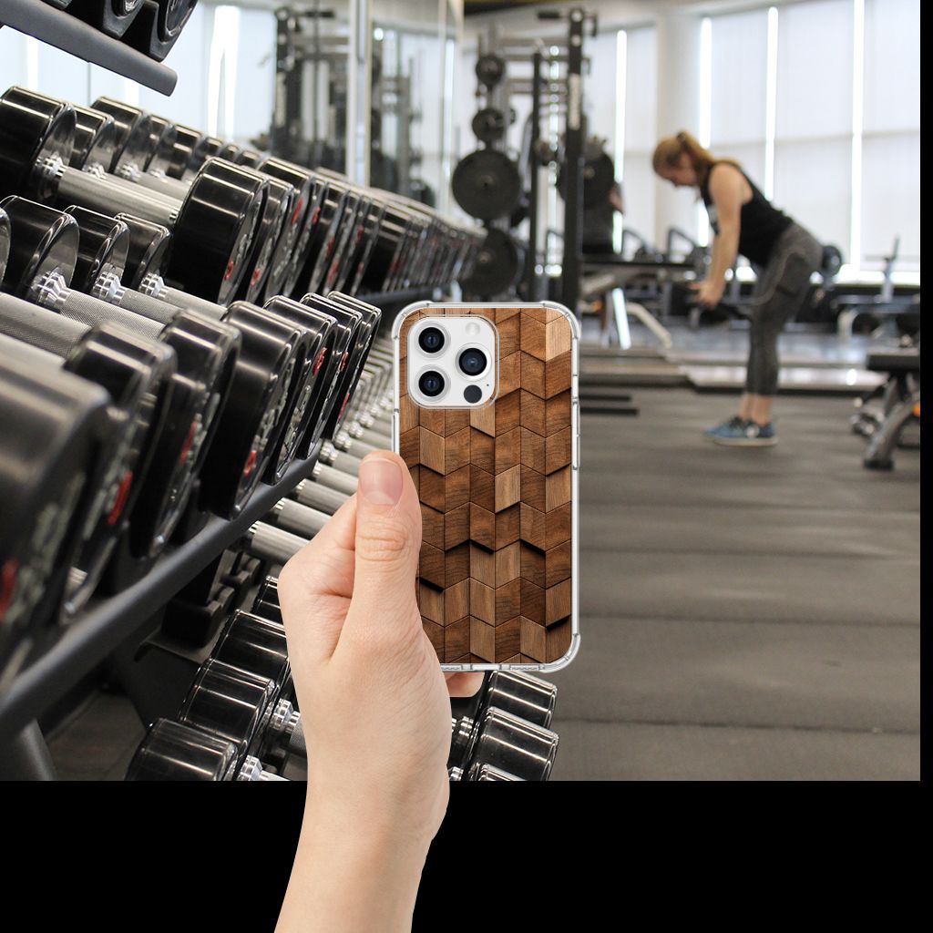 Stevig Telefoonhoesje voor Apple iPhone 13 Pro Wooden Cubes B2C Telecom