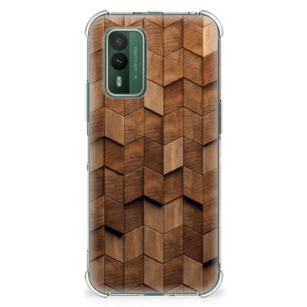 Stevig Telefoonhoesje voor Nokia XR21 Wooden Cubes B2C Telecom