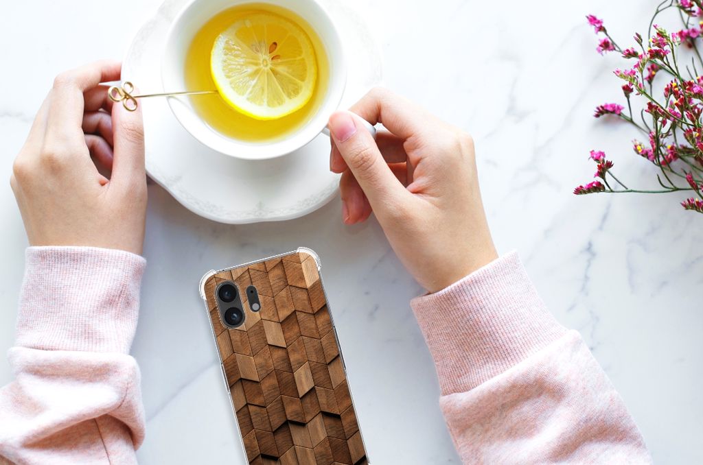 Stevig Telefoonhoesje voor Nothing Phone (2) Wooden Cubes B2C Telecom