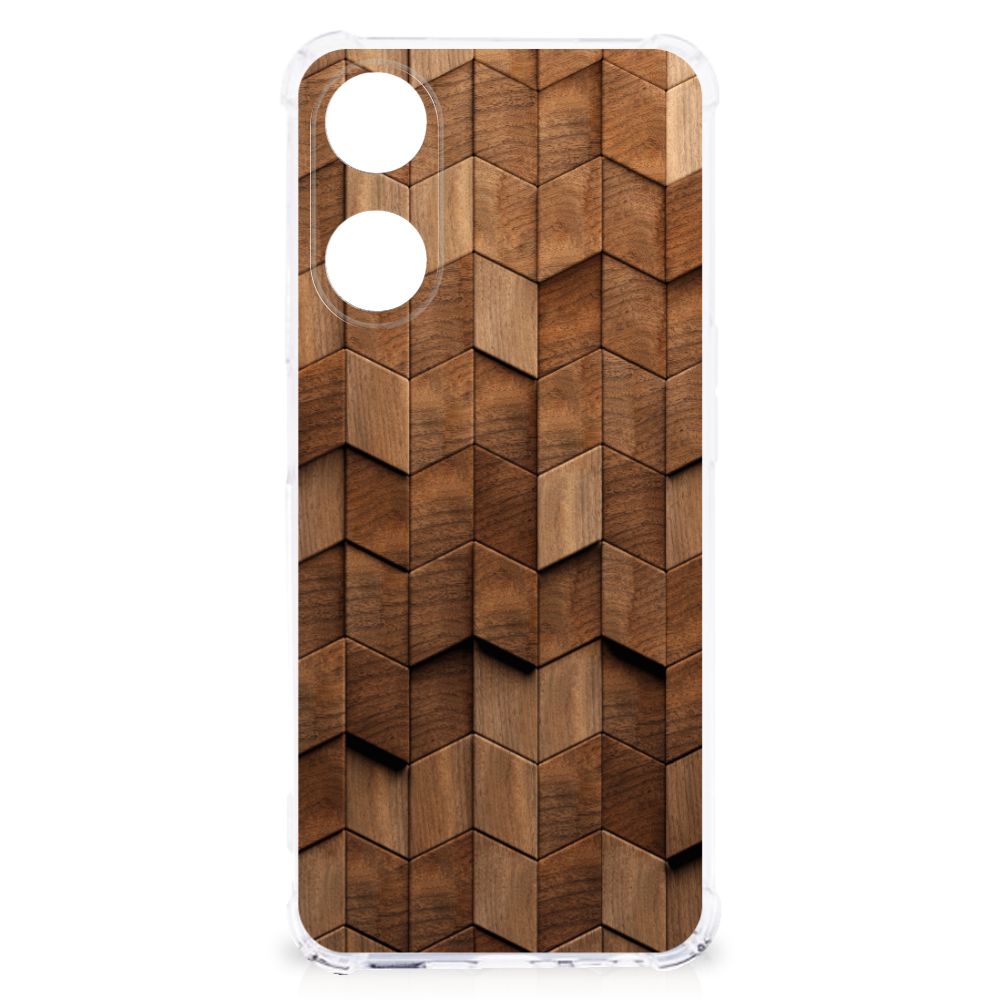 Stevig Telefoonhoesje voor OPPO A58 | A78 5G Wooden Cubes B2C Telecom