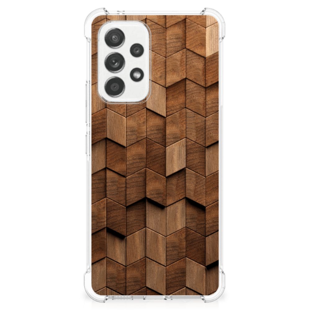Stevig Telefoonhoesje voor Samsung Galaxy A53 5G Wooden Cubes B2C Telecom