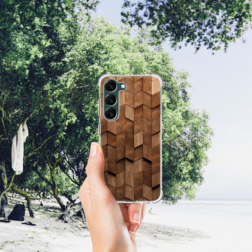 Stevig Telefoonhoesje voor Samsung Galaxy S23 Plus Wooden Cubes B2C Telecom