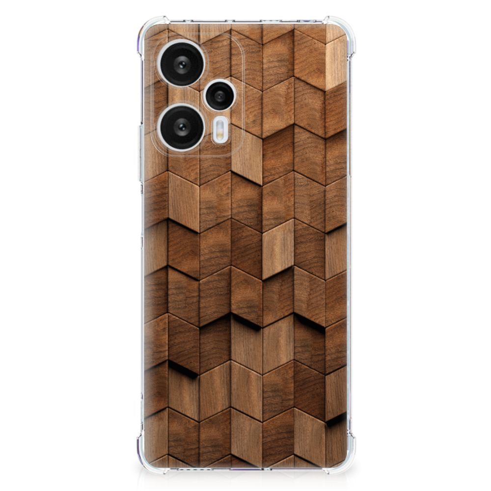 Stevig Telefoonhoesje voor Xiaomi Poco F5 Wooden Cubes B2C Telecom