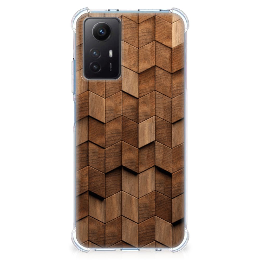 Stevig Telefoonhoesje voor Xiaomi Redmi Note 12s Wooden Cubes B2C Telecom
