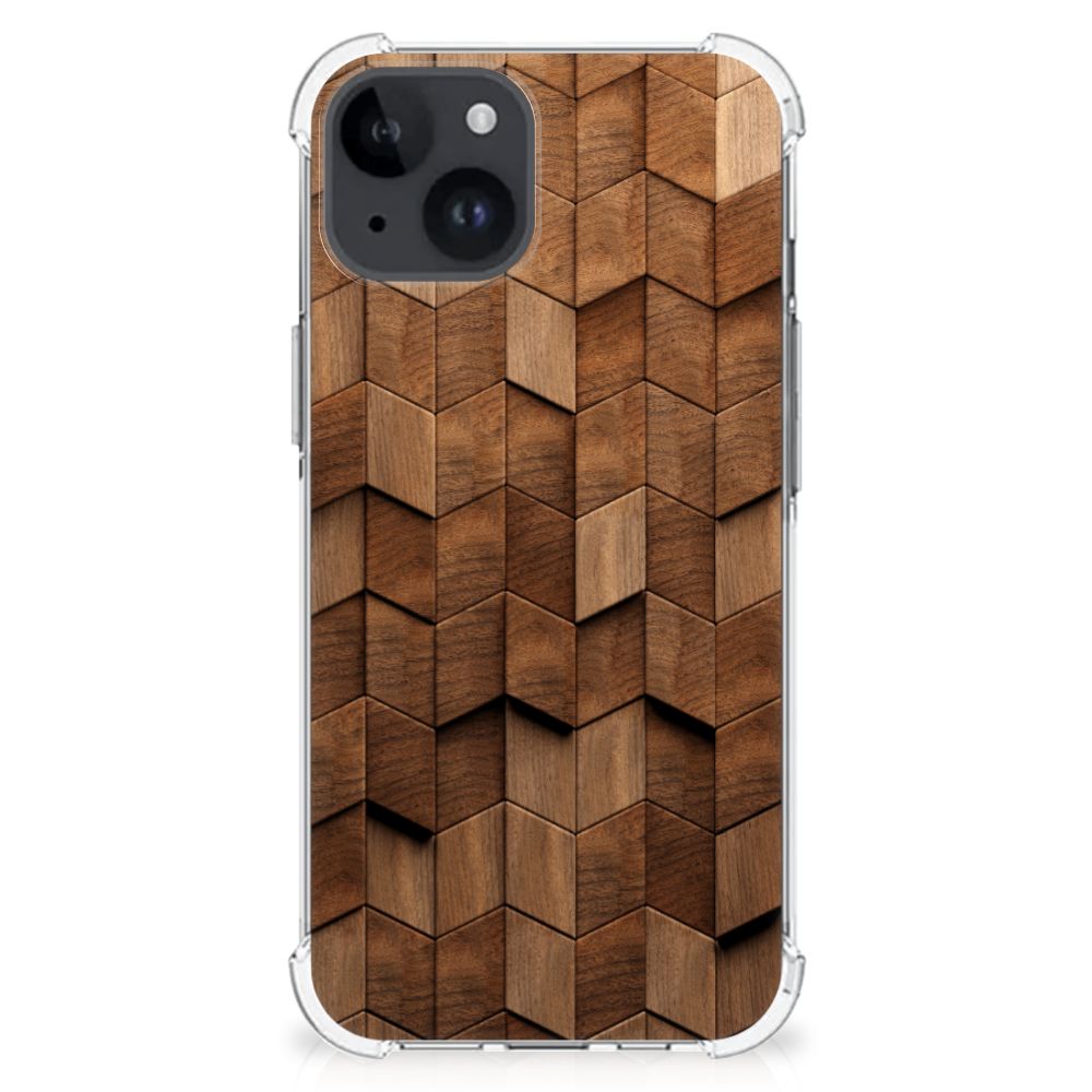 Stevig Telefoonhoesje voor iPhone 15 Plus Wooden Cubes B2C Telecom