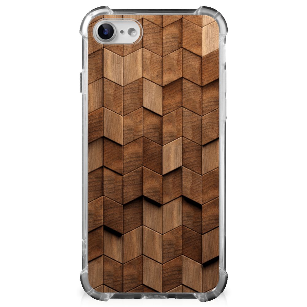 Stevig Telefoonhoesje voor iPhone SE 2022/2020 | iPhone 8/7 Wooden Cubes B2C Telecom