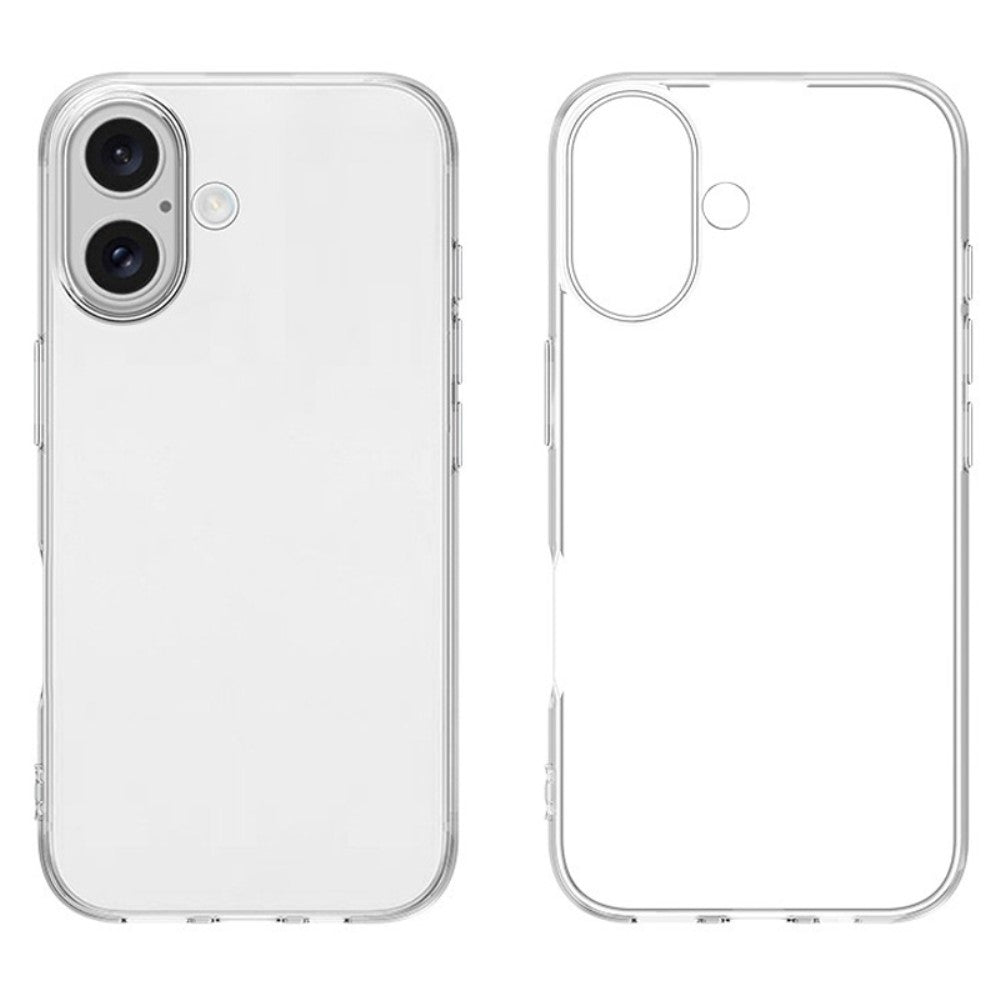 Apple iPhone 16 TPU Back Cover Hoesje Transparant achterkant zijaanzicht