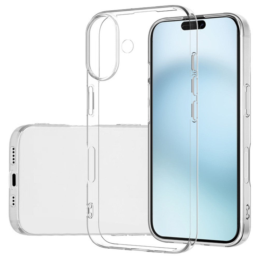 Apple iPhone 16 TPU Back Cover Hoesje Transparant zij-aanzicht