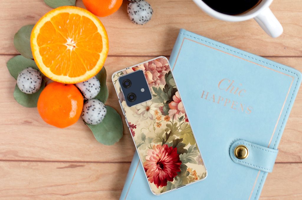 Motorola Edge 40 Neo TPU Case voor Motorola Edge 40 Neo Bloemen achterkant