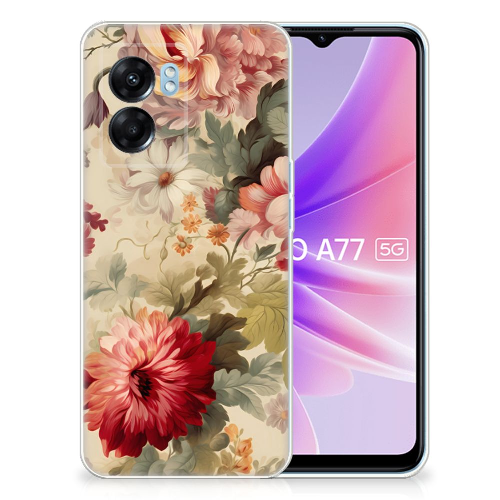 OPPO A77 TPU Case voor OPPO A77 | A57 5G Bloemen voorkant