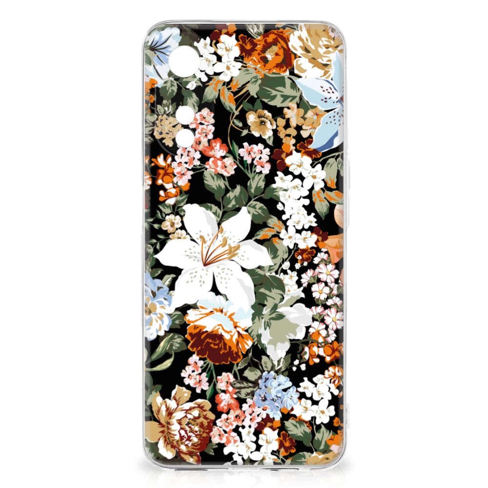TPU Case voor OPPO A78 5G | A58 5G Dark Flowers bloemen design achterkant