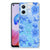 OPPO A96 OPPO A76 TPU Case Flowers Blue achterzijde met bloemen en vlinders