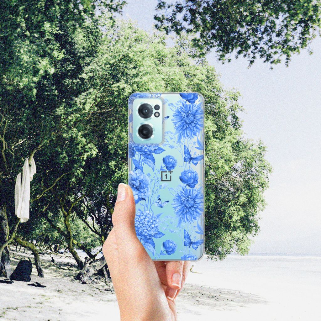 TPU Case voor OnePlus Nord CE 2 5G Flowers Blue