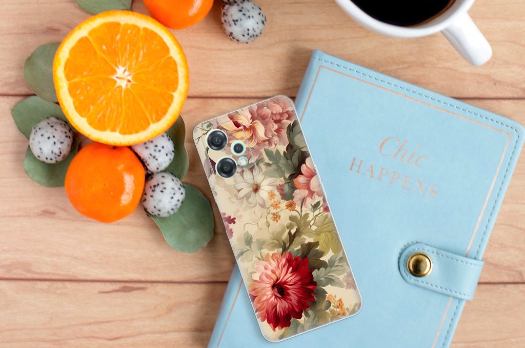 OnePlus Nord CE 2 Lite TPU Case voor OnePlus Nord CE 2 Lite Bloemen bovenaanzicht