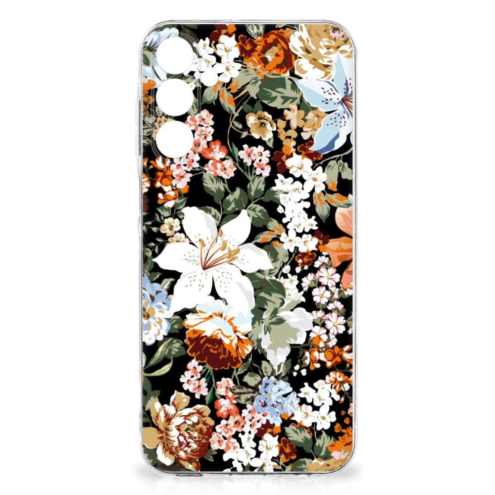 Samsung Galaxy A16 TPU Case Dark Flowers achterkant