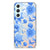 Samsung Galaxy S23 FE TPU Case Flowers Blue achterkant design bloemen