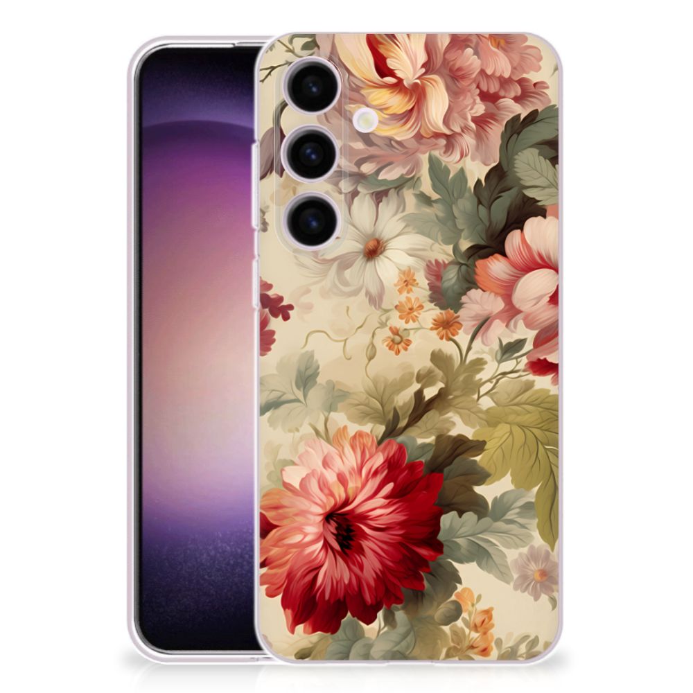 Samsung Galaxy S24 TPU Case Bloemen achterkant